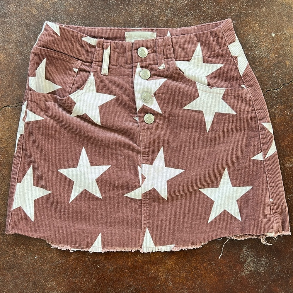 Altar’d State mini skirt XS stars corduroy